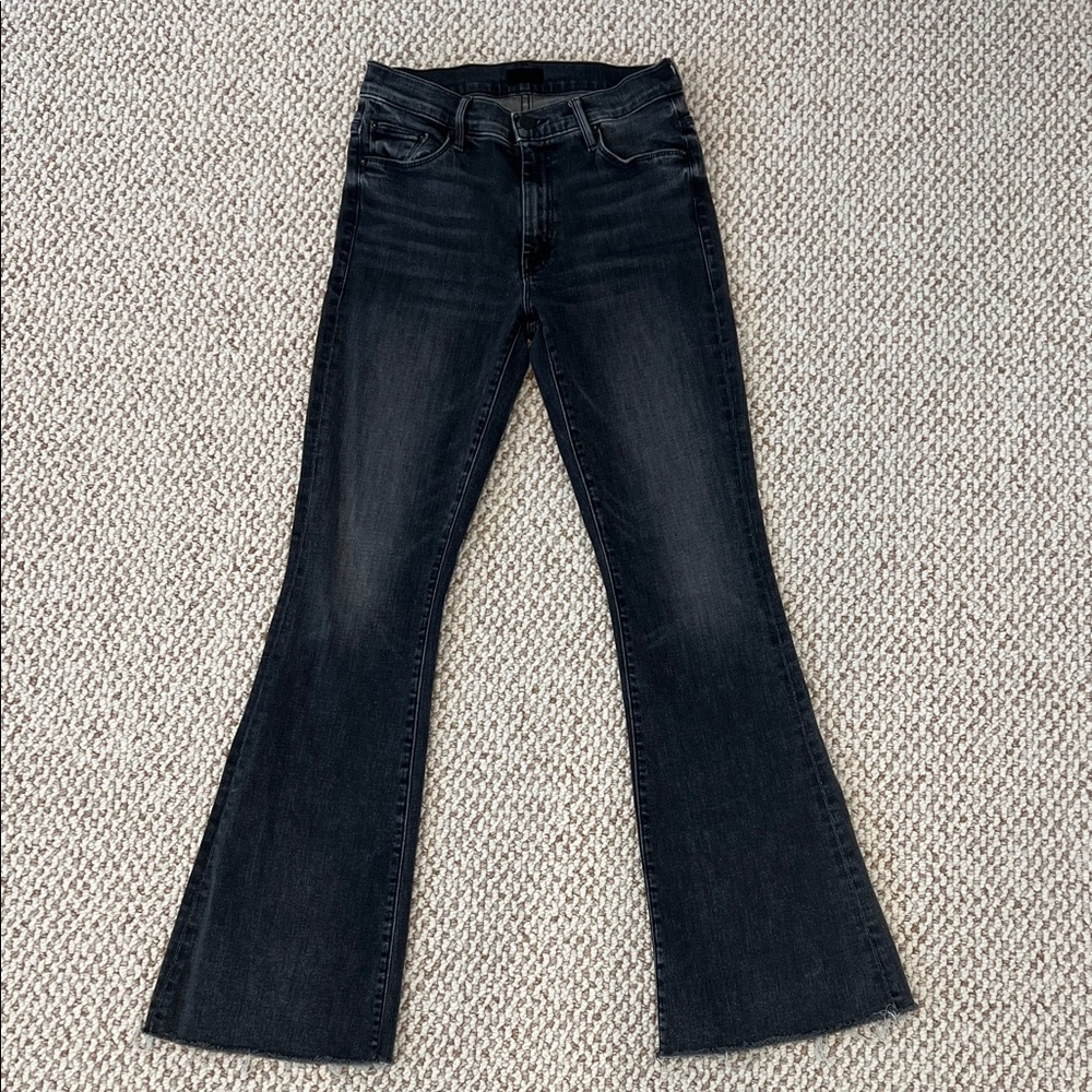 MOTHER Black The Weekender Fray Jeans